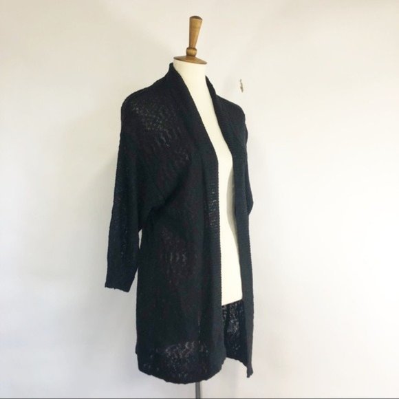 Sun + Shadow Black Cardigan Sweater Medium - Picture 2 of 6